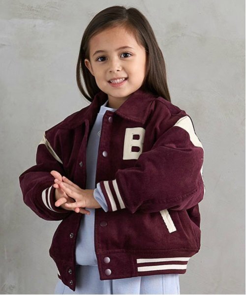 b・ROOM（ビールーム）の「コーデュロイスタジャン（ブルゾン・キッズ・ベージュ/ブルー/エンジ/チャコール・140cm/130cm/120cm/110cm/100cm/150cm）」の11枚目の写真