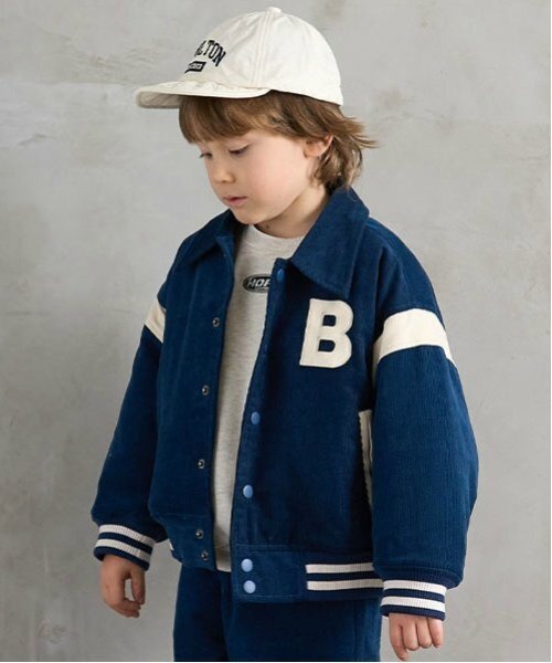 b・ROOM（ビールーム）の「コーデュロイスタジャン（ブルゾン・キッズ・ベージュ/ブルー/エンジ/チャコール・140cm/130cm/120cm/110cm/100cm/150cm）」の15枚目の写真