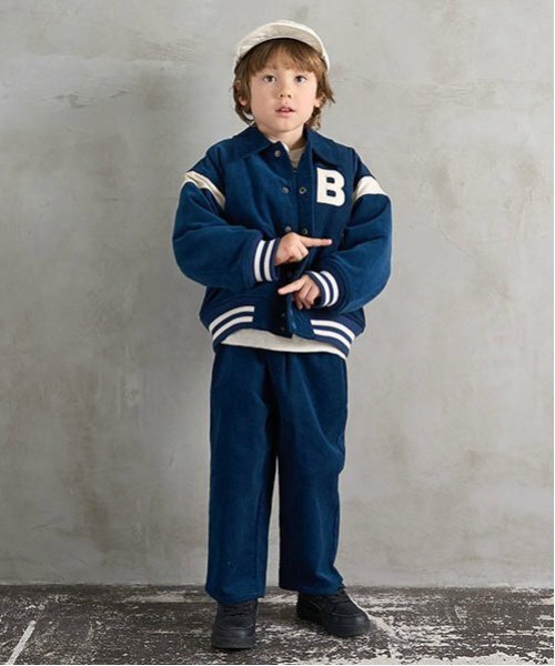 b・ROOM（ビールーム）の「コーデュロイスタジャン（ブルゾン・キッズ・ベージュ/ブルー/エンジ/チャコール・140cm/130cm/120cm/110cm/100cm/150cm）」の17枚目の写真