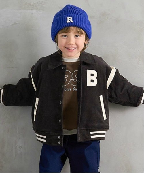 b・ROOM（ビールーム）の「コーデュロイスタジャン（ブルゾン・キッズ・ベージュ/ブルー/エンジ/チャコール・140cm/130cm/120cm/110cm/100cm/150cm）」の19枚目の写真