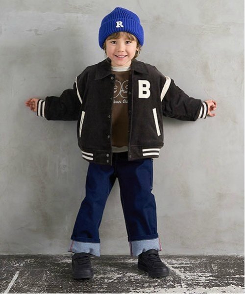 b・ROOM（ビールーム）の「コーデュロイスタジャン（ブルゾン・キッズ・ベージュ/ブルー/エンジ/チャコール・140cm/130cm/120cm/110cm/100cm/150cm）」の21枚目の写真