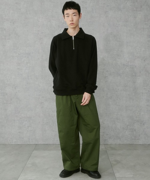 THE STANDARD（ザスタンダード）の「WEGO/ラグランハーフZIPプルオーバー（スウェット・メンズ・ブラック/杢グレー・MEDIUM/LARGE）」の9枚目の写真