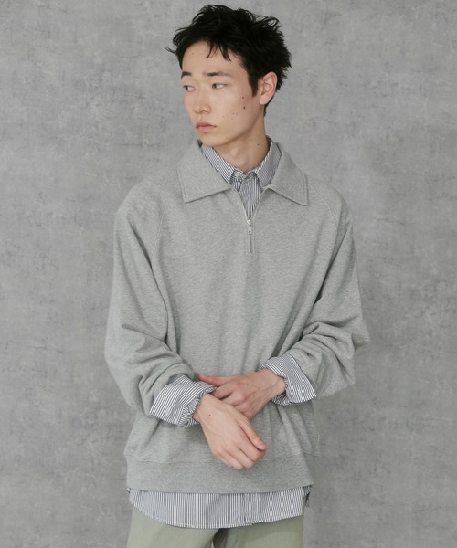 THE STANDARD（ザスタンダード）の「WEGO/ラグランハーフZIPプルオーバー（スウェット・メンズ・ブラック/杢グレー・MEDIUM/LARGE）」の18枚目の写真