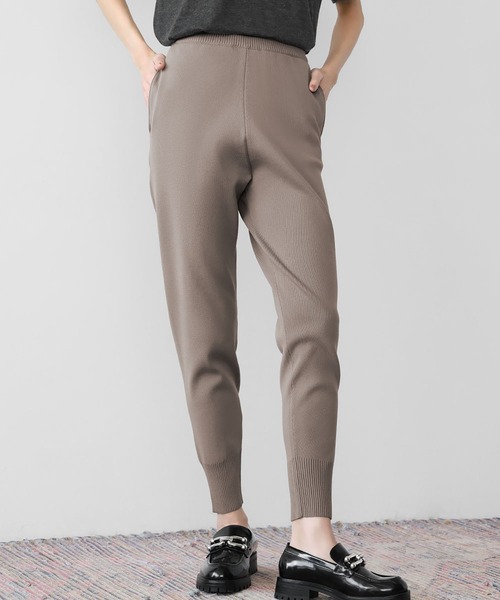 ELFRANK（エルフランク）の「ニットパンツ ロング ジョガーパンツ ニット 秋冬（その他パンツ・レディース・チャコールグレー/ブラック/アイボリー/モカ・FREE/S/M/L）」の8枚目の写真