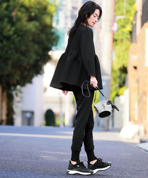 ELFRANK（エルフランク）の「ニットパンツ ロング ジョガーパンツ ニット 秋冬（その他パンツ・レディース・チャコールグレー/ブラック/アイボリー/モカ・FREE/S/M/L）」の12枚目の写真