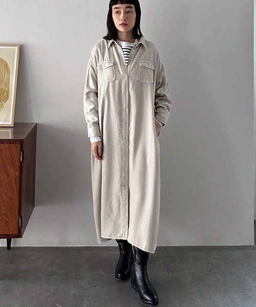 【セール】ソフトデニムシャツワンピース(シャツワンピース)|DOUX ARCHIVES(ドゥアルシーヴ) 【セール】ソフトデニムシャツワンピース(シャツワンピース)|DOUX ARCHIVES(ドゥアルシーヴ)