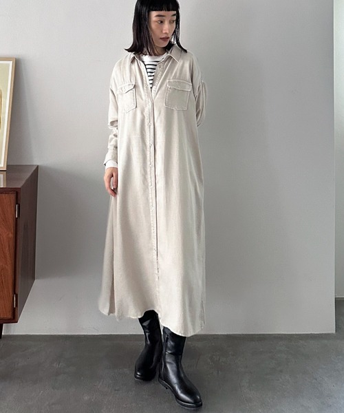 【セール】ソフトデニムシャツワンピース(シャツワンピース)|DOUX ARCHIVES(ドゥアルシーヴ) 【セール】ソフトデニムシャツワンピース(シャツワンピース)|DOUX ARCHIVES(ドゥアルシーヴ)