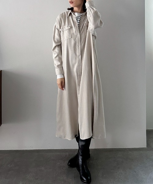 【セール】ソフトデニムシャツワンピース(シャツワンピース)|DOUX ARCHIVES(ドゥアルシーヴ) 【セール】ソフトデニムシャツワンピース(シャツワンピース)|DOUX ARCHIVES(ドゥアルシーヴ)