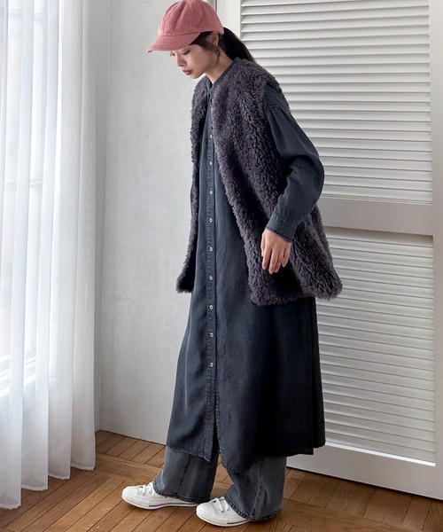 【セール】ソフトデニムシャツワンピース(シャツワンピース)|DOUX ARCHIVES(ドゥアルシーヴ) 【セール】ソフトデニムシャツワンピース(シャツワンピース)|DOUX ARCHIVES(ドゥアルシーヴ)