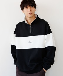 パネルハーフZIPロゴプルオーバー/143694