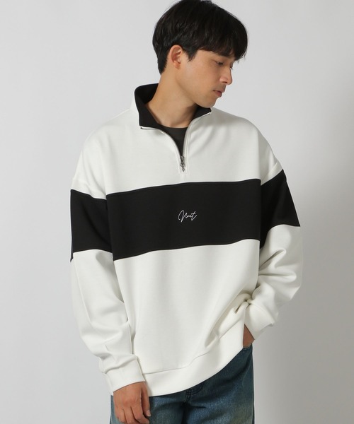 LAKOLE(ラコレ)の「パネルハーフZIPロゴプルオーバー/143694(スウェット・メンズ・ブラック/アクア/ホワイト/チェリーレッド/インディゴブルー/ライトグレー・MEDIUM/X-LARGE/LARGE)」の7枚目の写真