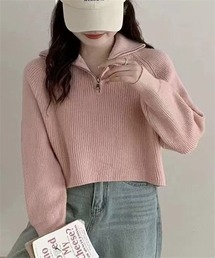 ハーフジップニット