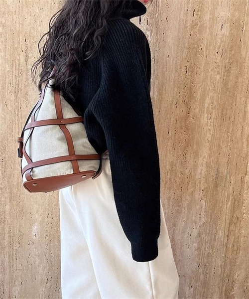 Dream garden（ドリームガーデン）の「ハーフジップニット（ニット/セーター・レディース・ダークブラウン/ブラック/レッド/オフホワイト/グレー/ライトイエロー/ピンク/カーキ・FREE）」の19枚目の写真