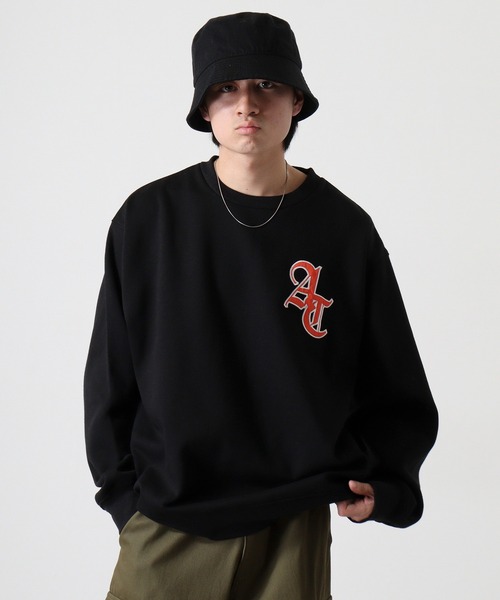 Jungle Storm(ジャングルストーム)の「Baseball embroidery wide sweat / BASEBALL刺繍 ワイド スウェット unisex(スウェット・メンズ・ブラック/アッシュグレー/ブラウン・M/L)」の2枚目の写真