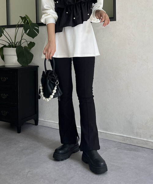 prose verse（プロズヴェール）の「裏微起毛スーパーストレッチスリットパンツ（その他パンツ・レディース・ブラック・SMALL/MEDIUM/PM/PL/LARGE/TL）」の18枚目の写真