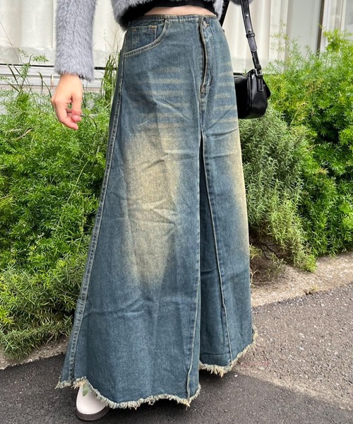mebole（メボレ）の「デニムロングスカート（デニムスカート・レディース・ブルー・MEDIUM/SMALL）」の17枚目の写真