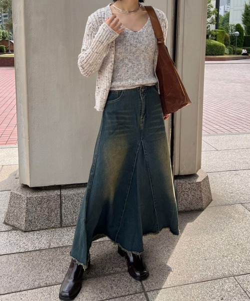 mebole（メボレ）の「デニムロングスカート（デニムスカート・レディース・ブルー・MEDIUM/SMALL）」の7枚目の写真