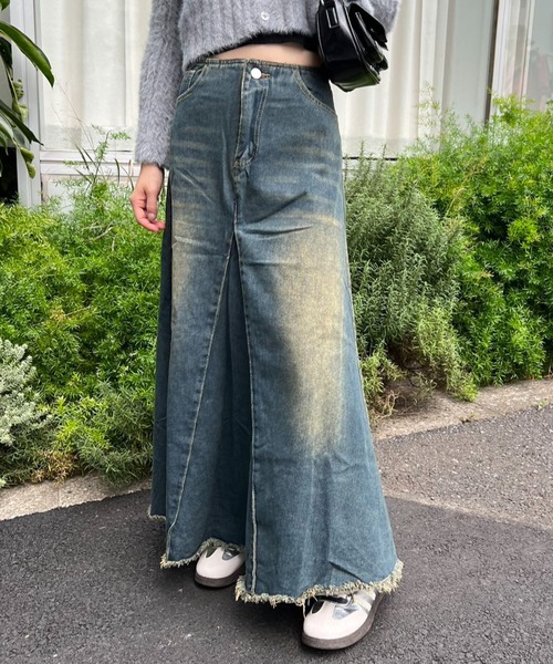 mebole（メボレ）の「デニムロングスカート（デニムスカート・レディース・ブルー・MEDIUM/SMALL）」の19枚目の写真
