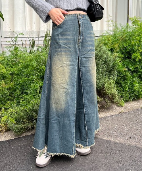 mebole（メボレ）の「デニムロングスカート（デニムスカート・レディース・ブルー・MEDIUM/SMALL）」の20枚目の写真