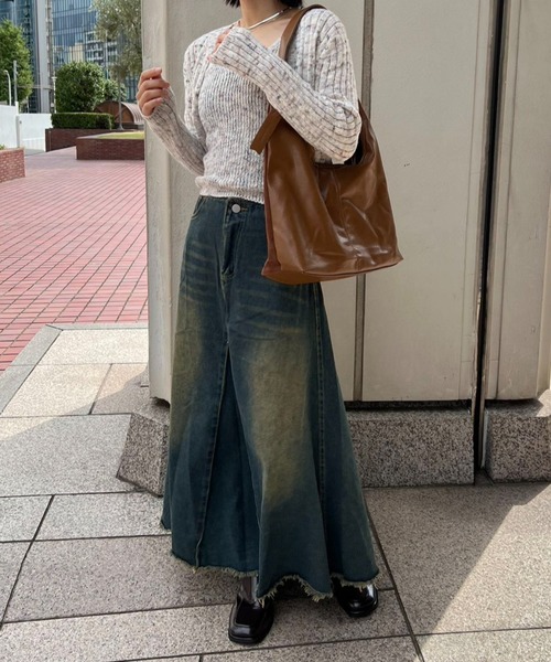 mebole（メボレ）の「デニムロングスカート（デニムスカート・レディース・ブルー・MEDIUM/SMALL）」の8枚目の写真