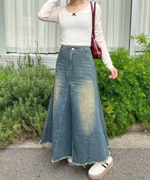 mebole（メボレ）の「デニムロングスカート（デニムスカート・レディース・ブルー・MEDIUM/SMALL）」の15枚目の写真