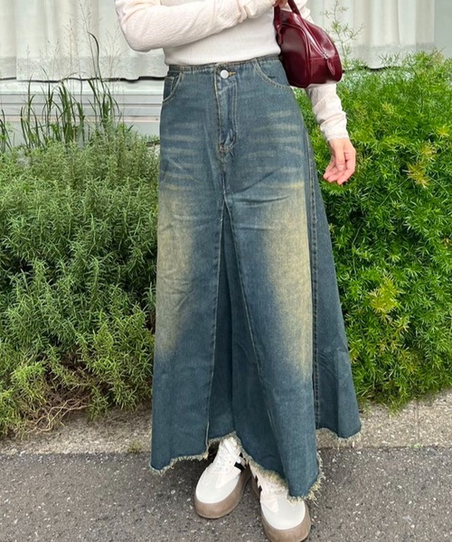 mebole（メボレ）の「デニムロングスカート（デニムスカート・レディース・ブルー・MEDIUM/SMALL）」の9枚目の写真