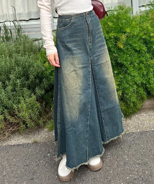 mebole（メボレ）の「デニムロングスカート（デニムスカート・レディース・ブルー・MEDIUM/SMALL）」の10枚目の写真