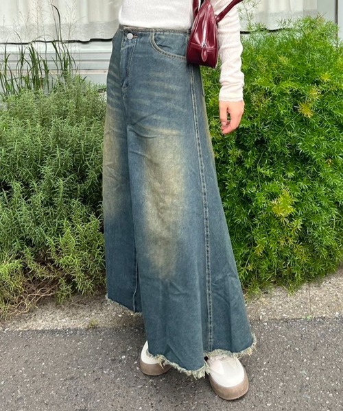 mebole（メボレ）の「デニムロングスカート（デニムスカート・レディース・ブルー・MEDIUM/SMALL）」の11枚目の写真