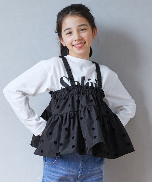 セール】キッズ フロッキードットティアードビスチェ（キャミソール
