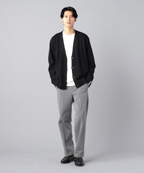 COMME CA MEN（コムサメン）の「天竺×裏目切り替え強縮ニット カーディガン（カーディガン/ボレロ・メンズ・ブラック/グレー・L/M）」の5枚目の写真