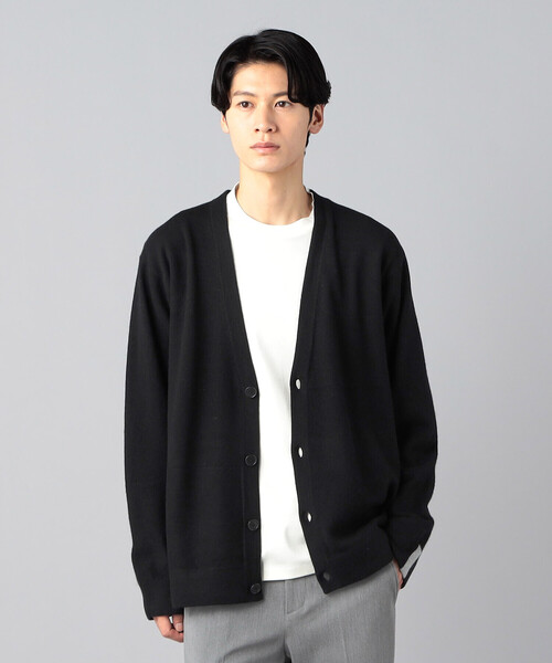 COMME CA MEN（コムサメン）の「天竺×裏目切り替え強縮ニット カーディガン（カーディガン/ボレロ・メンズ・ブラック/グレー・L/M）」の6枚目の写真