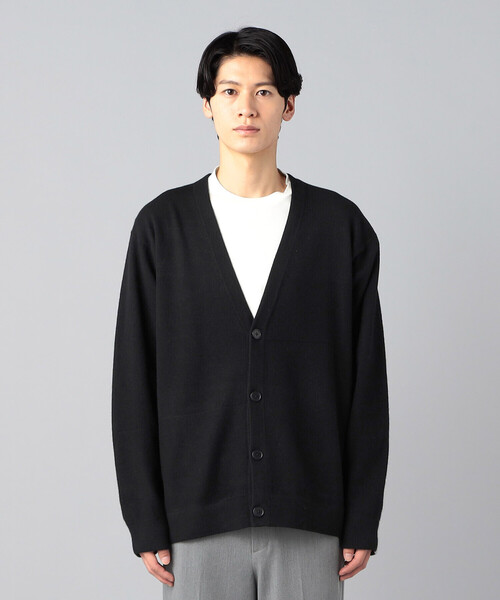 COMME CA MEN（コムサメン）の「天竺×裏目切り替え強縮ニット カーディガン（カーディガン/ボレロ・メンズ・ブラック/グレー・L/M）」の8枚目の写真