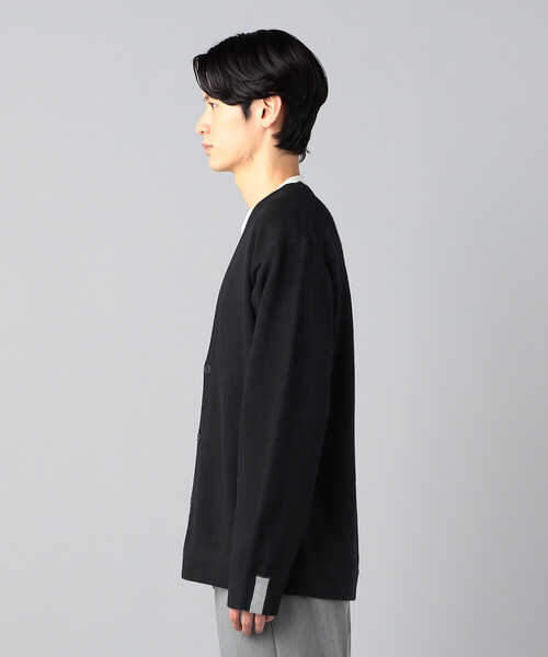 COMME CA MEN（コムサメン）の「天竺×裏目切り替え強縮ニット カーディガン（カーディガン/ボレロ・メンズ・ブラック/グレー・L/M）」の9枚目の写真