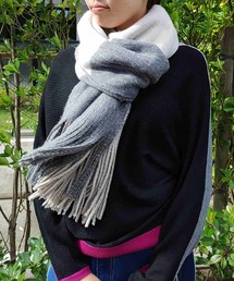 Q | ミンクタッチボーダーストール(ストール/ショール)