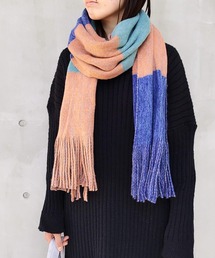 Q | ミンクタッチボーダーストール(ストール/ショール)