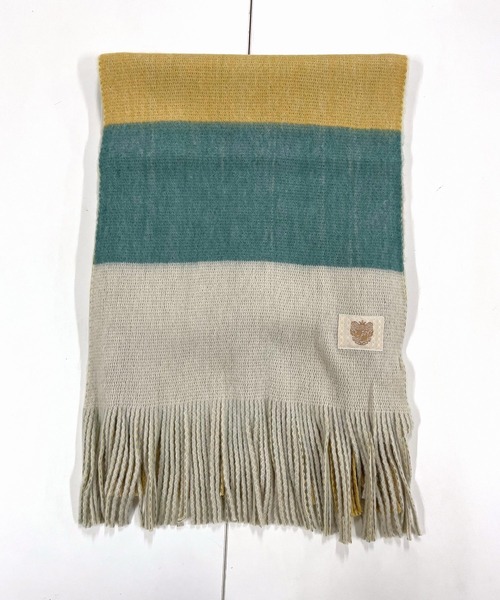 Q（キュー）の「ミンクタッチボーダーストール（ストール/ショール・レディース・ブルー系/ベージュ系/イエロー系・ONE SIZE）」の6枚目の写真