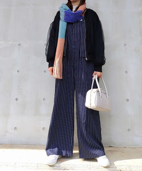 Q（キュー）の「ミンクタッチボーダーストール（ストール/ショール・レディース・ブルー系/ベージュ系/イエロー系・ONE SIZE）」の7枚目の写真