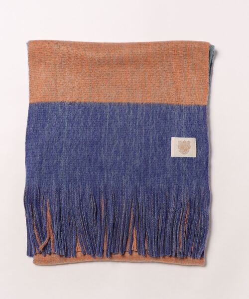 Q（キュー）の「ミンクタッチボーダーストール（ストール/ショール・レディース・ブルー系/ベージュ系/イエロー系・ONE SIZE）」の13枚目の写真