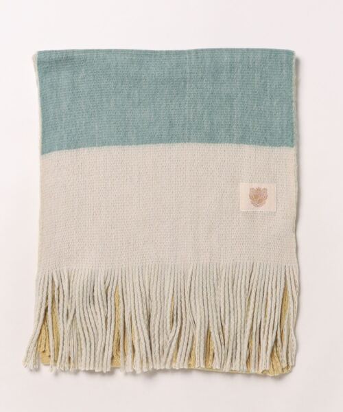 Q（キュー）の「ミンクタッチボーダーストール（ストール/ショール・レディース・ブルー系/ベージュ系/イエロー系・ONE SIZE）」の14枚目の写真