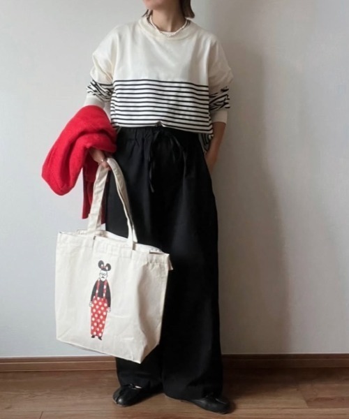 LOSUCA(ロスカ)の「クルーネックボーダーニットトップス / プルオーバー レーヨン混ニット ゆったりサイズ 保温 ナチュラル フレンチ 大人カジュアル レトロ ヴィンテージ シティガール オフィスカジュアル(ニット/セーター・レディース・ブルー/オフホワイト/ピンク/ブラウン・FREE)」の21枚目の写真