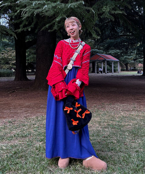 HELLO.SANFRANCISCO（ハローサンフランシスコ）の「【HELLO.SANFRANCISCO/ハローサンフランシスコ】リボンファーバッグ（トートバッグ・レディース・ブラック/オレンジ/ブルー・FREE）」の11枚目の写真