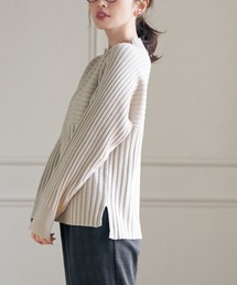 ikka | ７Gワイドリブ切り替えプルオーバー(ニット/セーター)