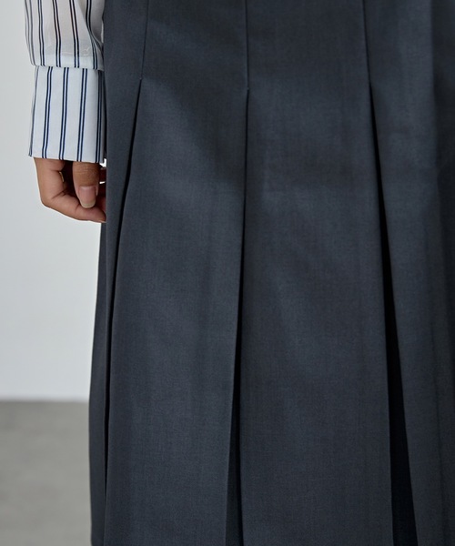 Lace Ladies（レースレディース）の「ソリッドカラー ハイウエスト Aライン プリーツ スカート（スカート・レディース・グレー/ブラック・S/M/L/XL）」の14枚目の写真