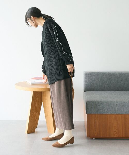 CRAFT STANDARD BOUTIQUE（クラフトスタンダードブティック）の「カットコーデュロイタイトスカート（スカート・レディース・グレイッシュベージュ/ブラック/チャコールグレー/オレンジ/モカ・L/M）」の12枚目の写真