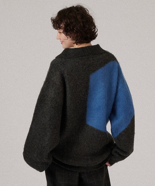 HALF-ZIP BICOLOR KNIT / ハーフジップバイカラーニット（ニット