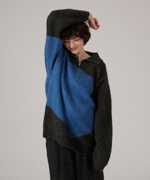 ジャケット ジッパー バイカラー 星 グラフィック 2colors S/M 楽天市場】バルキーニット / 公式 CUBE SUGAR バルキー ミックス