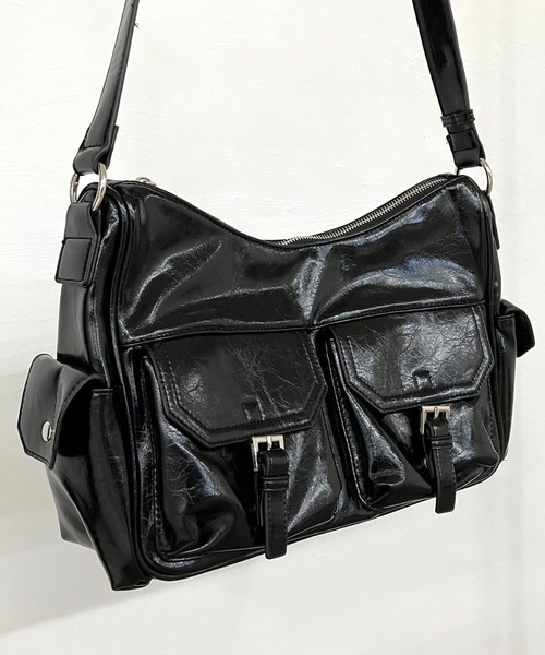 non-hedge（ノンヘッジ）の「フラップポケットショルダーバッグ（ショルダーバッグ・レディース・ブラック/シルバー/レッド・FREE）」の9枚目の写真