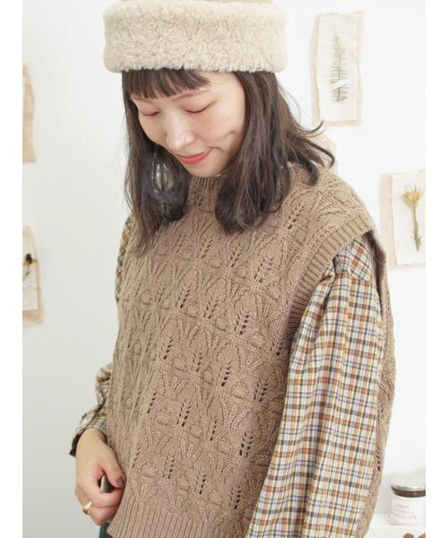 Samansa Mos2（サマンサ モスモス）の「【ゆべし×Samansa Mos2】前後2WAYベスト（ベスト・レディース・チャコールグレー/レッド/モカ/キナリ・F）」の14枚目の写真