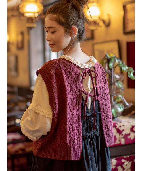 Samansa Mos2（サマンサ モスモス）の「【ゆべし×Samansa Mos2】前後2WAYベスト（ベスト・レディース・チャコールグレー/レッド/モカ/キナリ・F）」の5枚目の写真