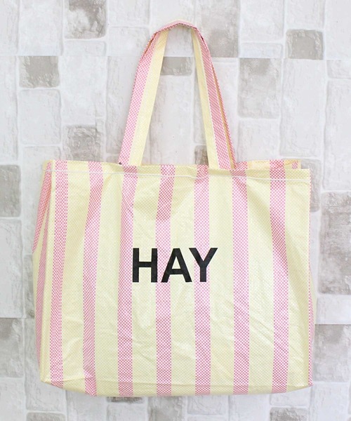 ヘイ キャンディストライプショッパー トートバッグ M HAY CANDY